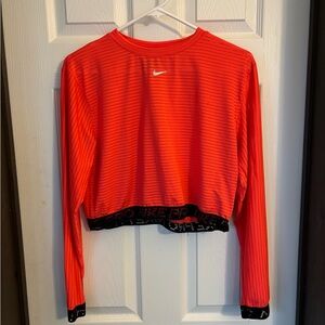 Nike Women's Orange and Black Crop Top